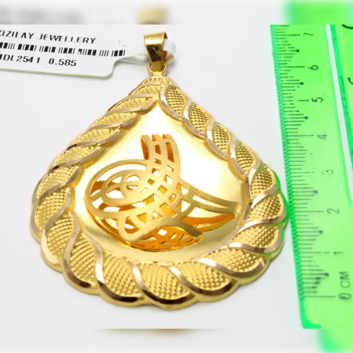 14 Ayar Tasarım Tuğra Kolye Ucu