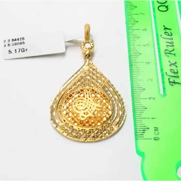 14 Ayar Tasarım Tuğra Kolye Ucu