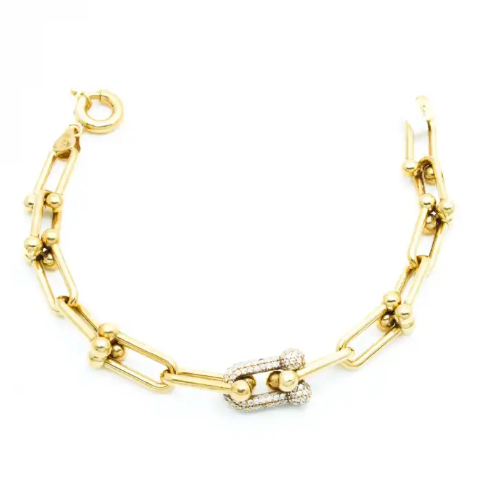 14 Ayar Taşlı Ataç Bileklik