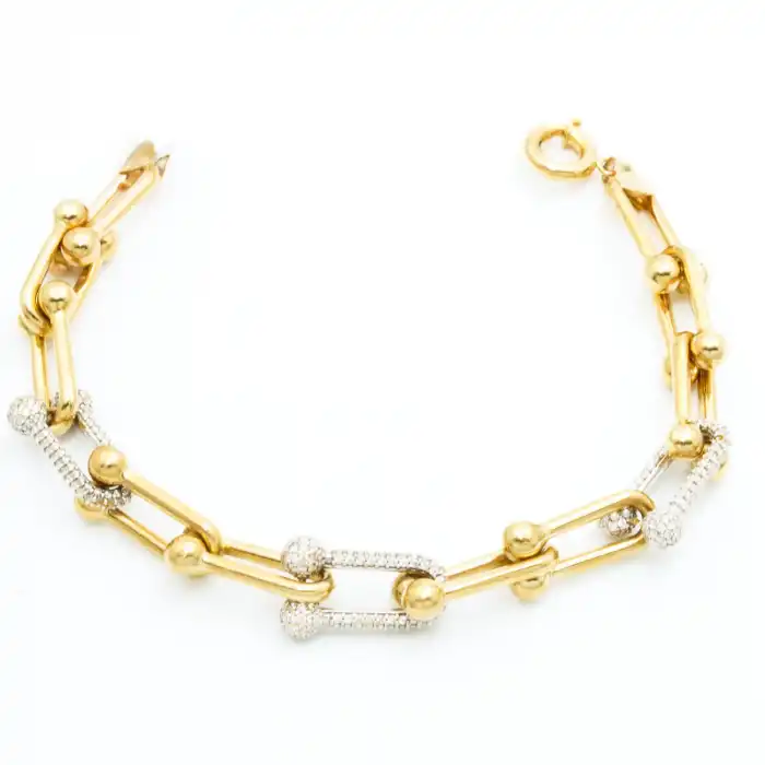 14 Ayar Taşlı Ataç Bileklik