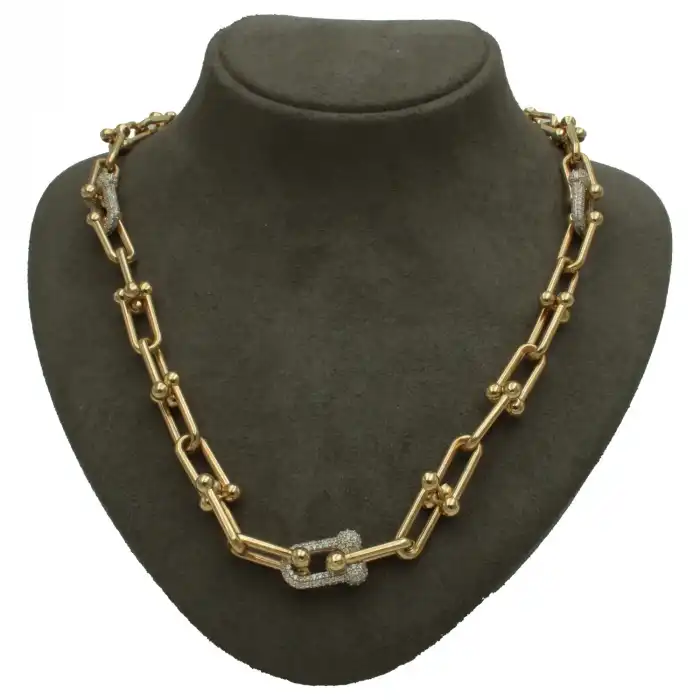 14 Ayar Taşlı Ataç Kolye