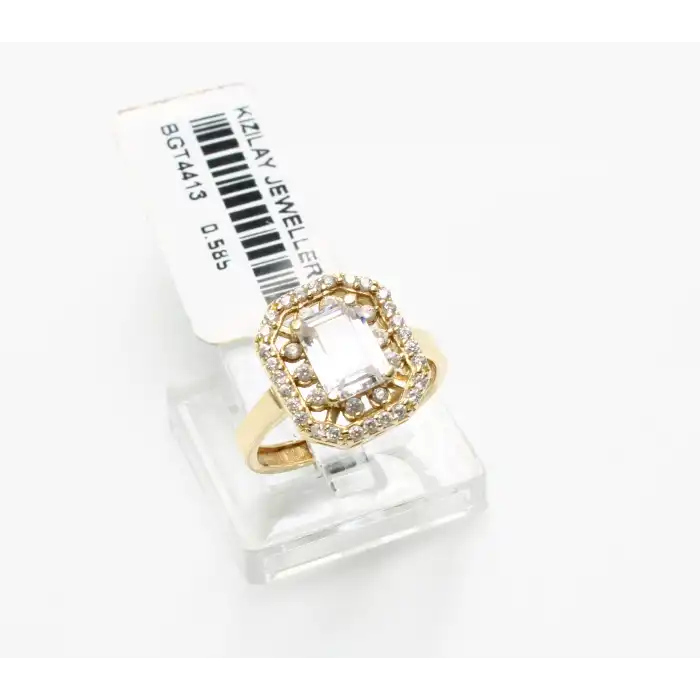 14 Ayar Taşlı Baget Yüzük