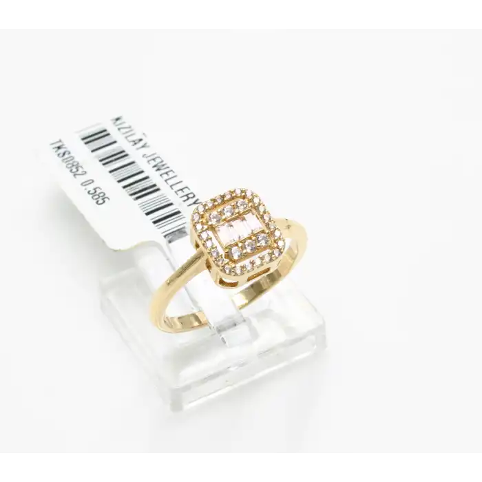 14 Ayar Taşlı Baget Yüzük