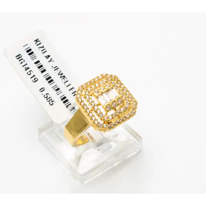 14 Ayar Taşlı Baget Yüzük