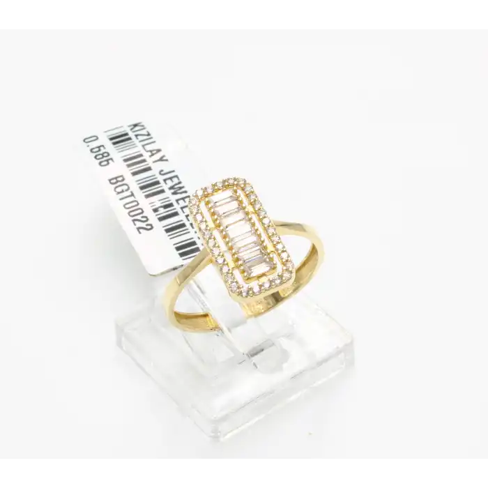 14 Ayar Taşlı Baget Yüzük