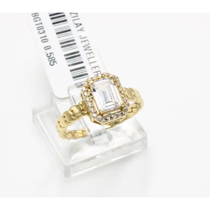 14 Ayar Taşlı Baget Yüzük