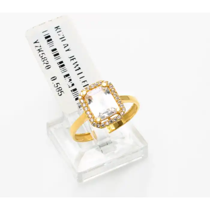 14 Ayar Taşlı Baget Yüzük