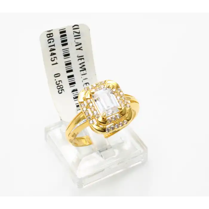 14 Ayar Taşlı Baget Yüzük