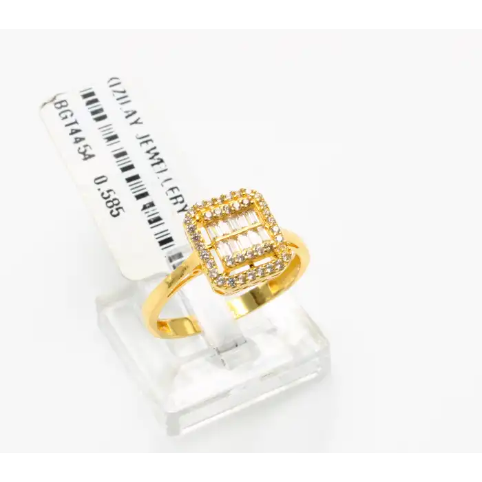 14 Ayar Taşlı Baget Yüzük