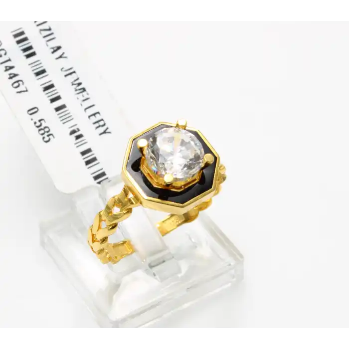 14 Ayar Taşlı Baget Yüzük