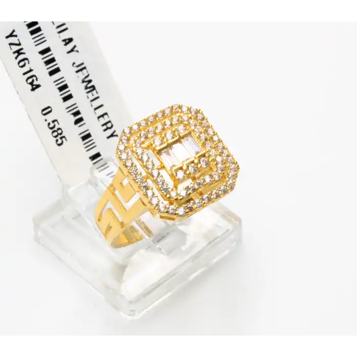 14 Ayar Taşlı Baget Yüzük