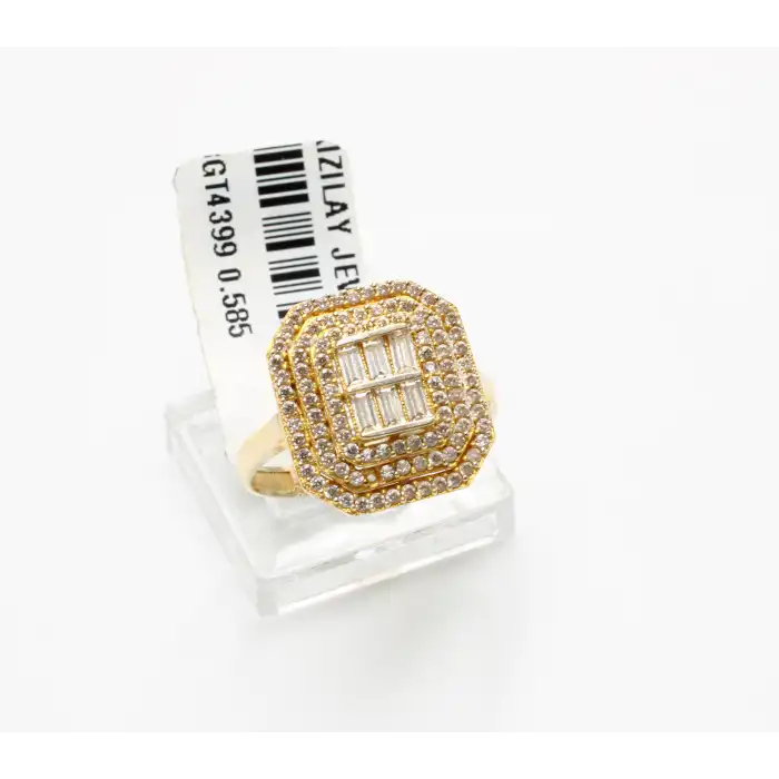 14 Ayar Taşlı Baget Yüzük