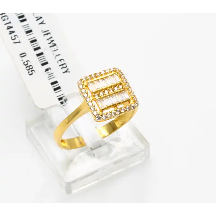 14 Ayar Taşlı Baget Yüzük