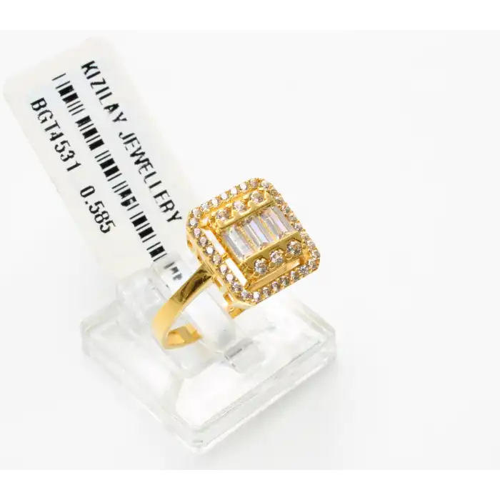 14 Ayar Taşlı Baget Yüzük