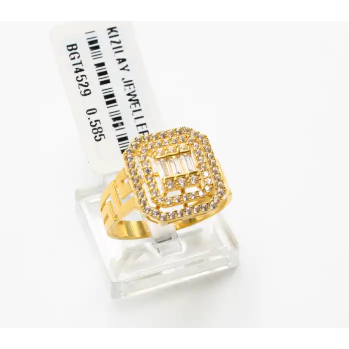 14 Ayar Taşlı Baget Yüzük