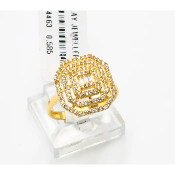 14 Ayar Taşlı Baget Yüzük
