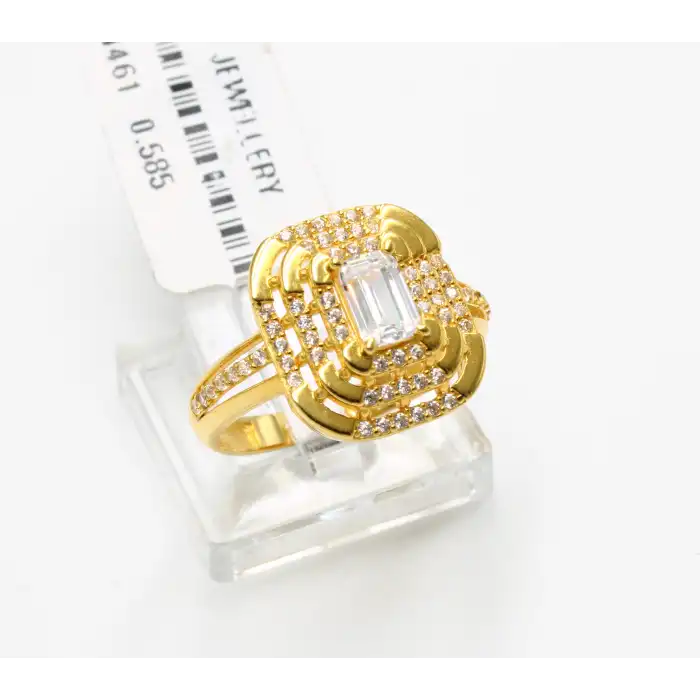 14 Ayar Taşlı Baget Yüzük