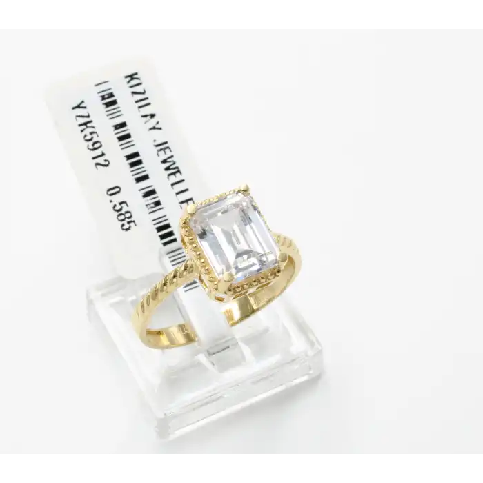 14 Ayar Taşlı Baget Yüzük