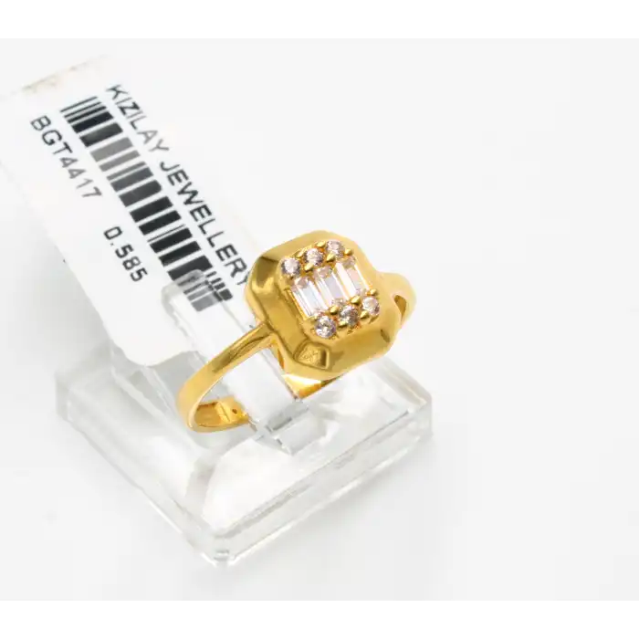 14 Ayar Taşlı Baget Yüzük