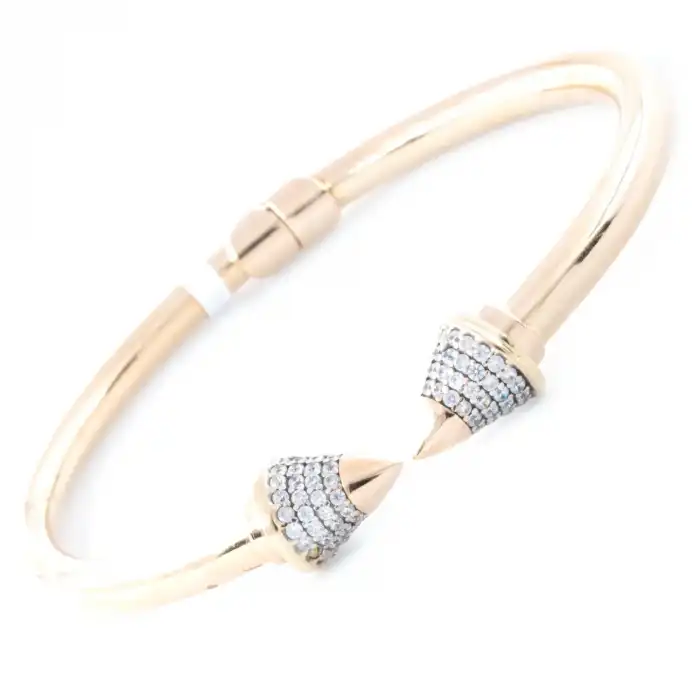 14 Ayar Taşlı Çivi Model Kelepçe