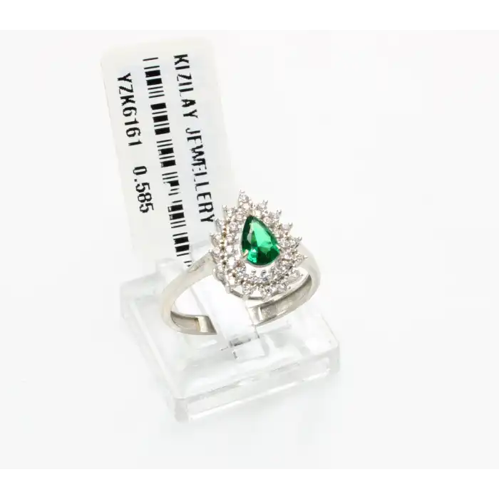 14 Ayar Taşlı Damla Baget Yüzük