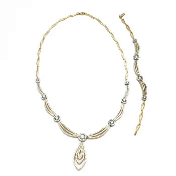 14 Ayar Taşlı Göz Set