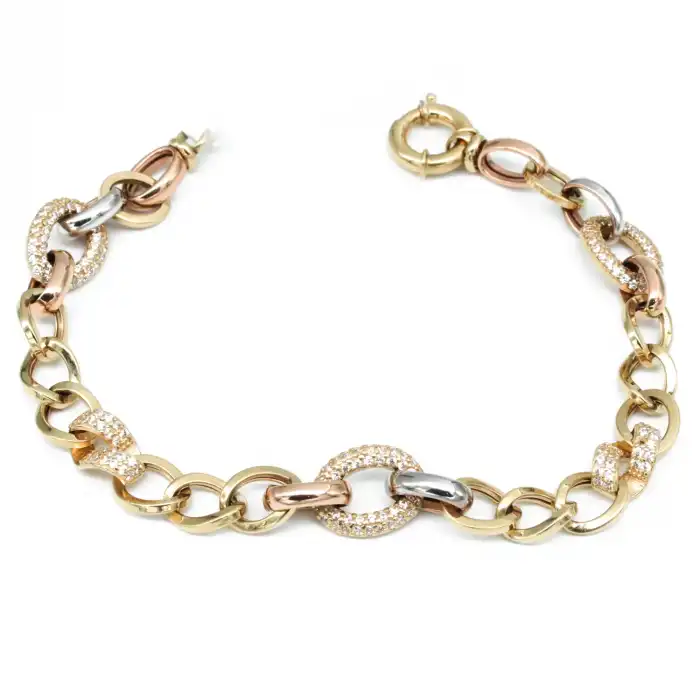 14 Ayar Taşlı Halka Bileklik