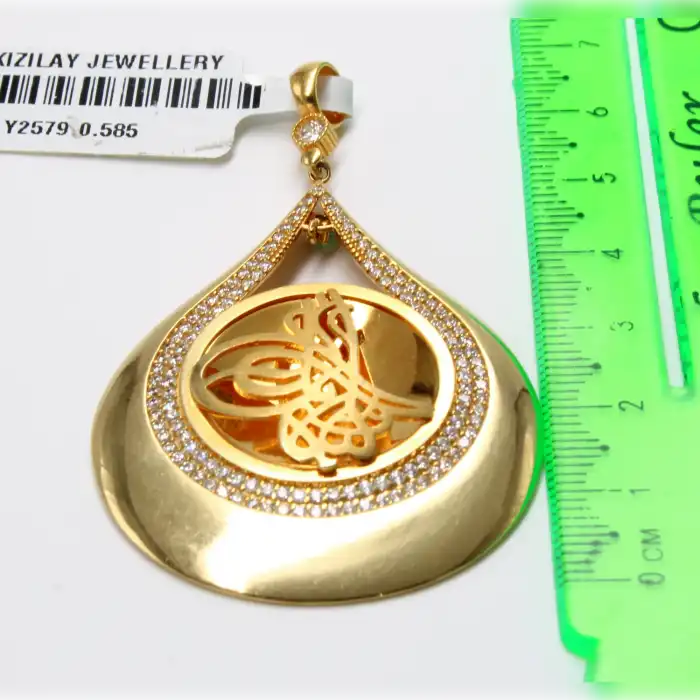 14 Ayar Taşlı Harika Kolye Ucu