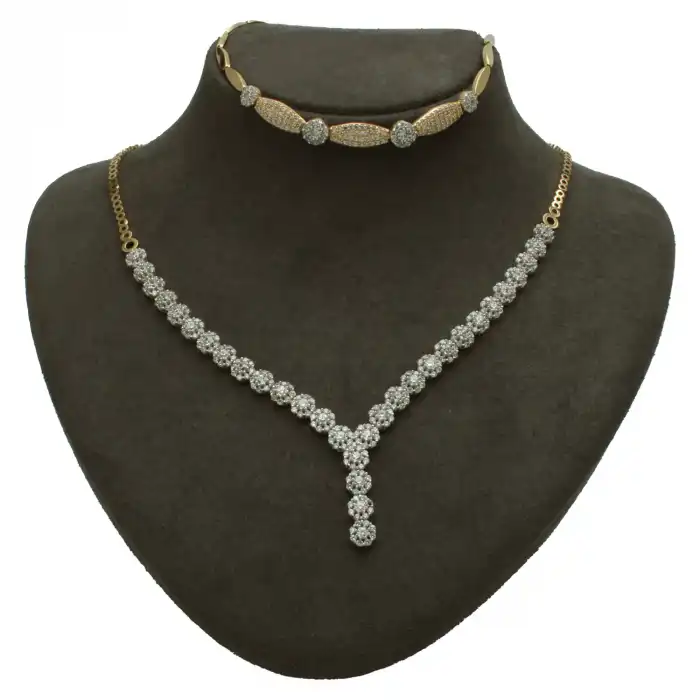 14 Ayar Taşlı Kar Tanesi Kolye