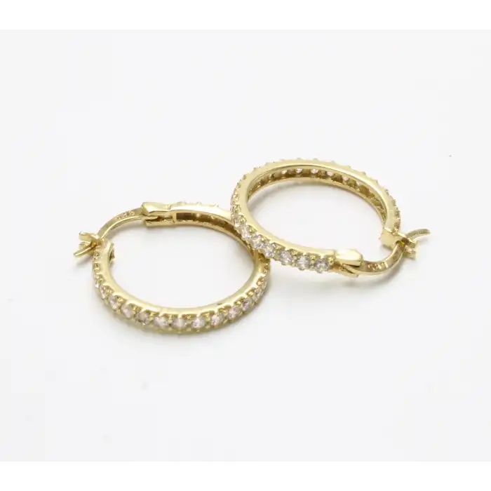 14 Ayar Taşlı Küpe