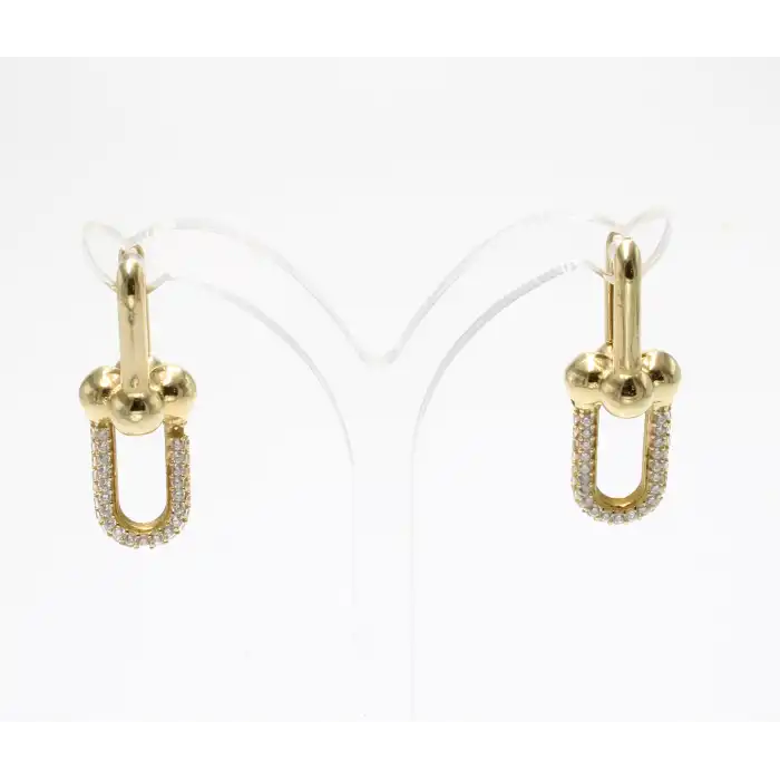 14 Ayar Taşlı Küpe