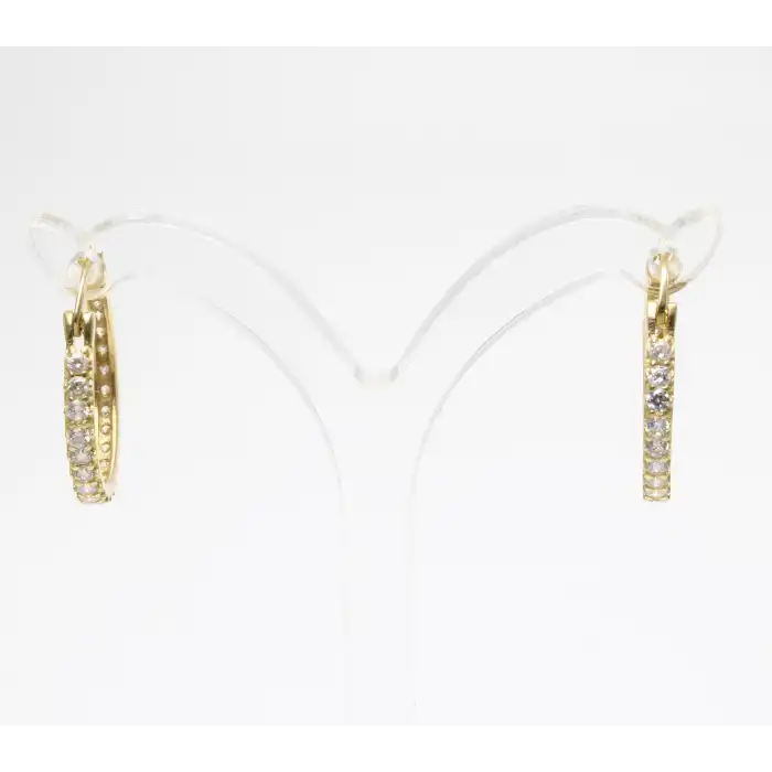 14 Ayar Taşlı Küpe