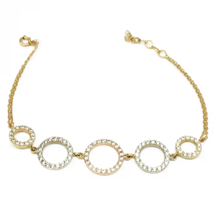 14 Ayar Taşlı Oval Bileklik