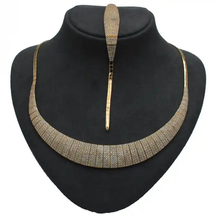 14 Ayar Taşlı Oval Set