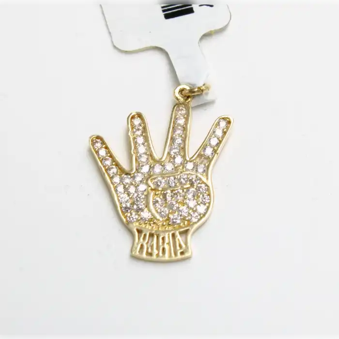 14 Ayar Taşlı Rabia Kolye Ucu