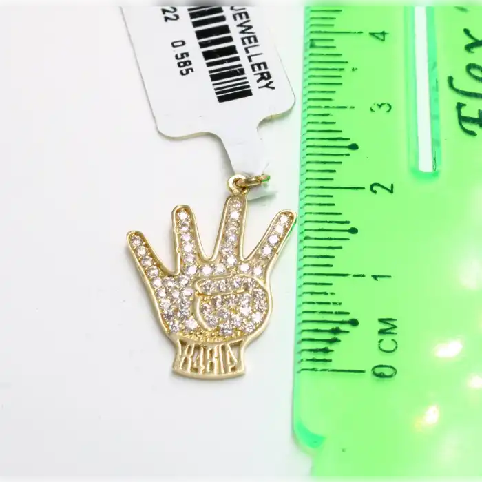 14 Ayar Taşlı Rabia Kolye Ucu