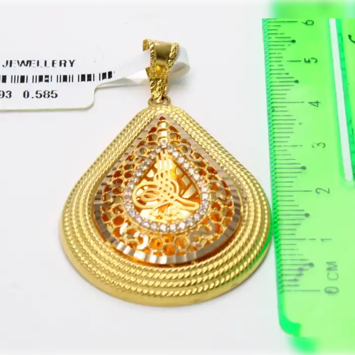 14 Ayar Taşlı şık Kolye Ucu