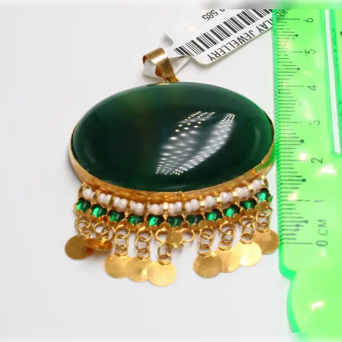 14 Ayar Taşlı şık Kolye Ucu