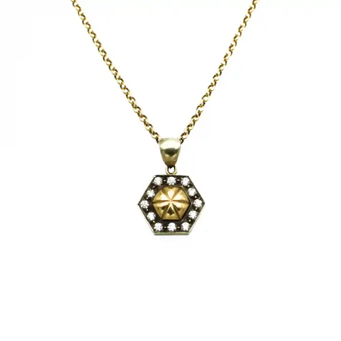 14 Ayar Taşlı Tasarım Minimal Kolye