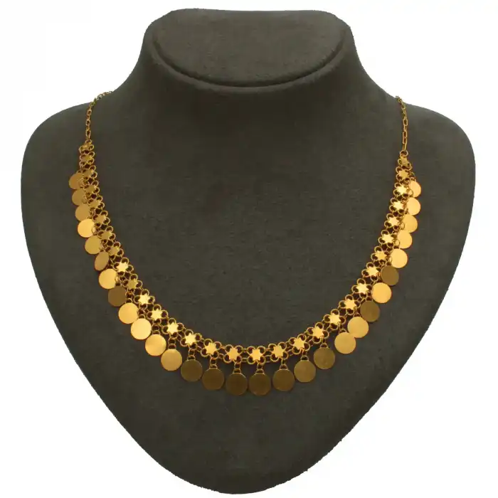 14 Ayar Tek Sıra Pullu Kolye