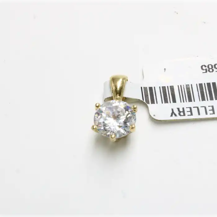 14 Ayar Tek Taş Kolye Ucu