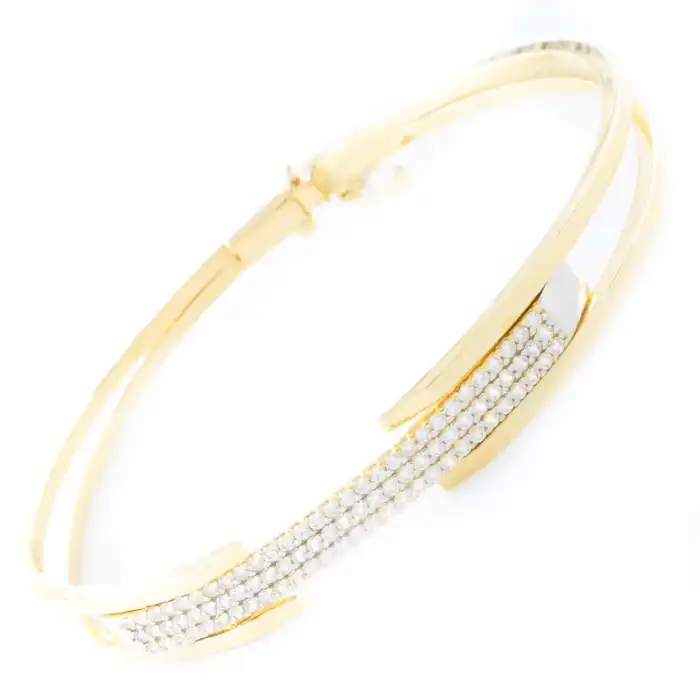 14 Ayar Tekli Taşlı Kaburga Kelepçe