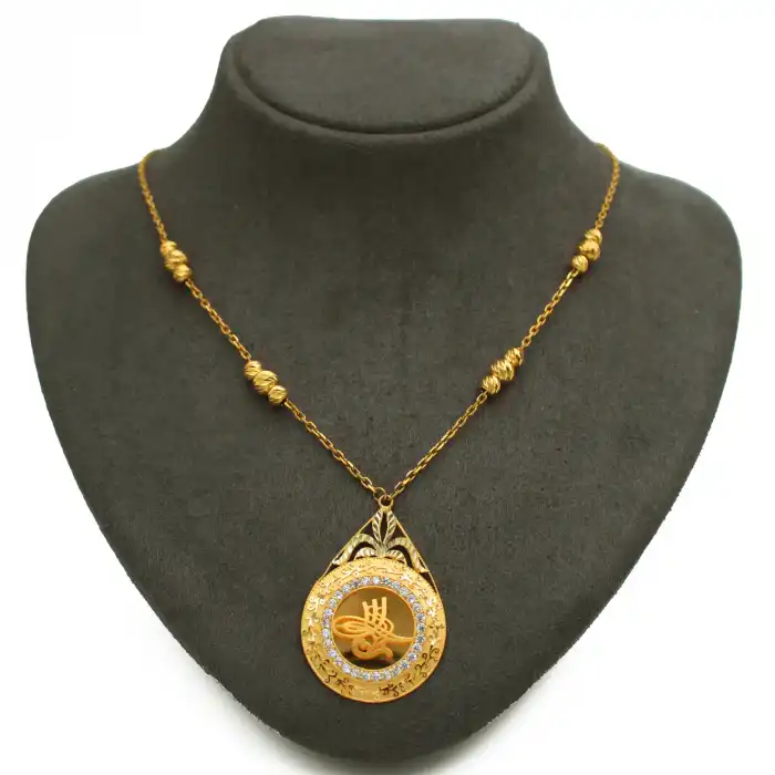 14 Ayar Tuğralı Kolye