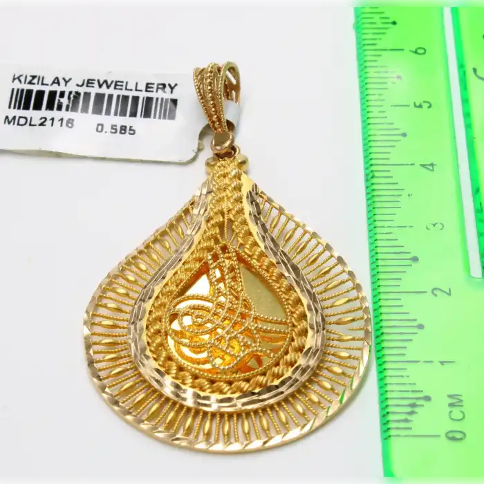 14 Ayar Tuğralı Kolye Ucu