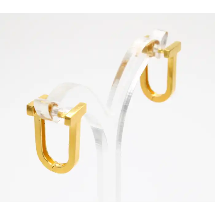 14 Ayar U Tasarım Küpe