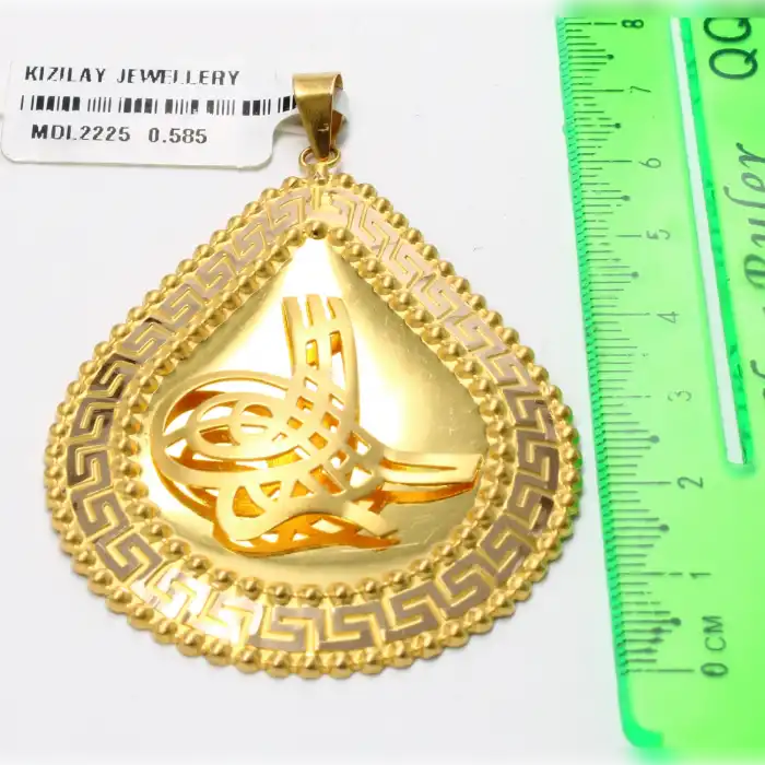 14 Ayar Versace Tasarım Tuğra Kolye Ucu