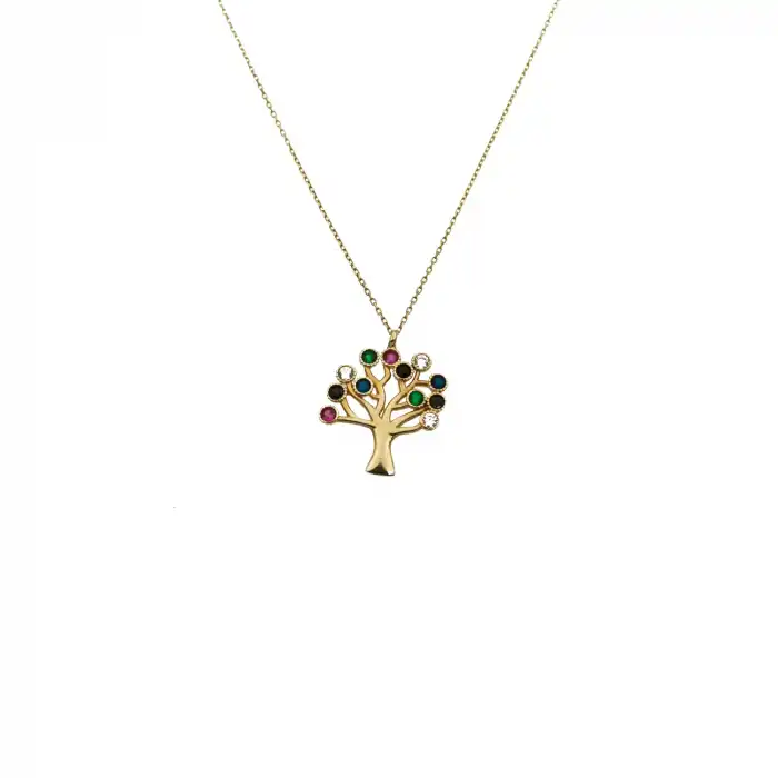 14 Ayar Yaşam Ağacı Minimal Kolye