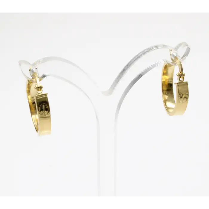 14 Ayar Yeşil Renk Cartier Model Küpe