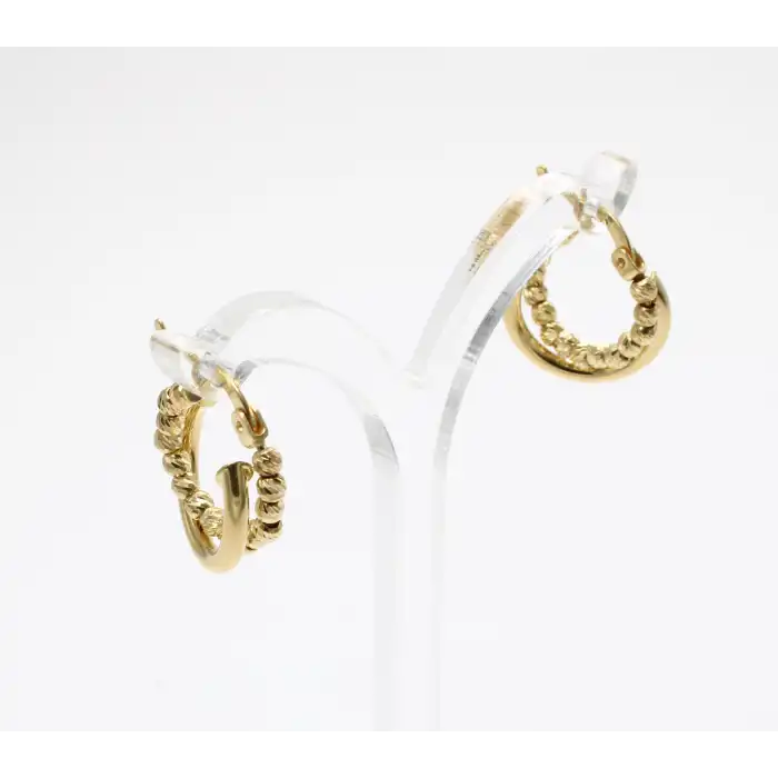 14 Ayar Yeşil Renk Dorikalı Küpe