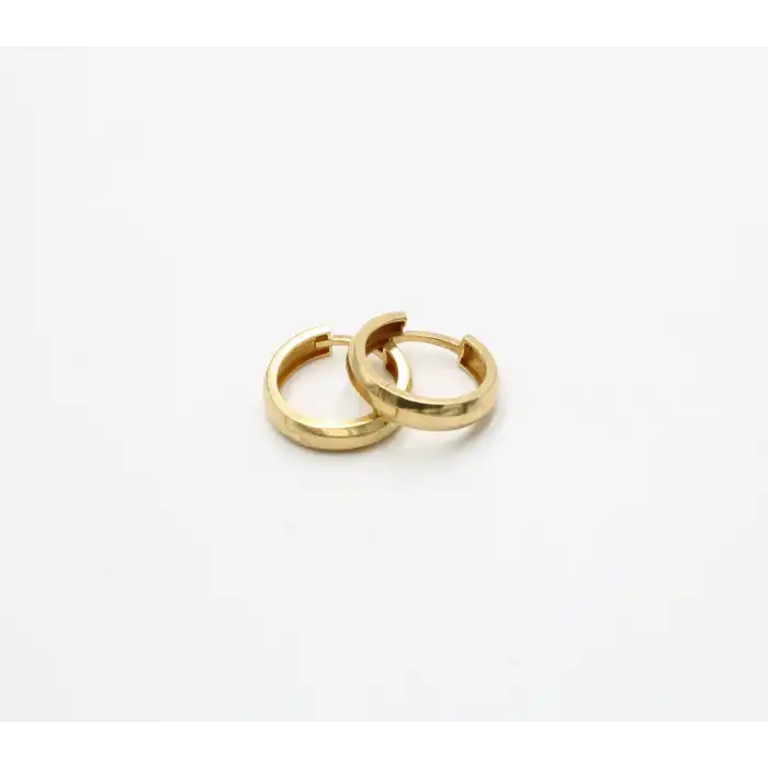 14 Ayar Yeşil Renk Halka Küpe